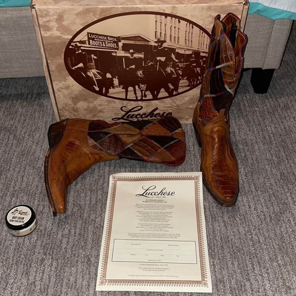 Lucchese reptile and exotic leather boots! Barely worn